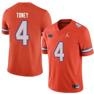 Men's Florida Gators #4 Kadarius Toney NCAA Jordan Brand Orange Authentic Stitched College Football Jersey JBW0862NA